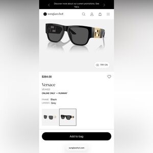 Versace Glossy Black Sunglasses